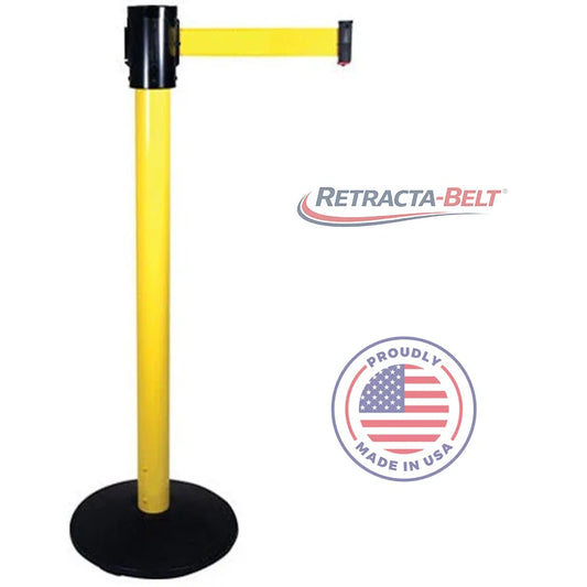 Visiontron Retracta-Belt Single Line Post - 15' Belt - OUTDOOR